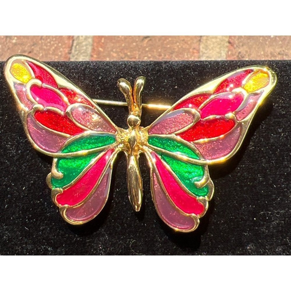 Vintage Enamel Colorful Butterfly
